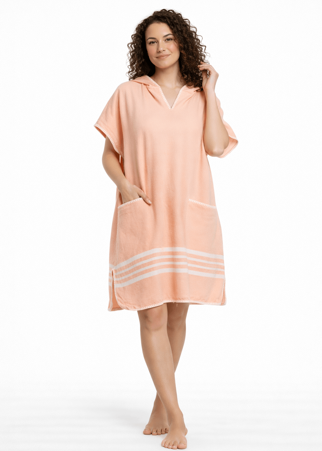Turkish Cotton Poncho with Hood