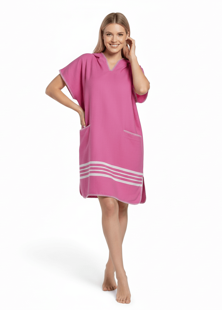 Turkish Cotton Poncho with Hood