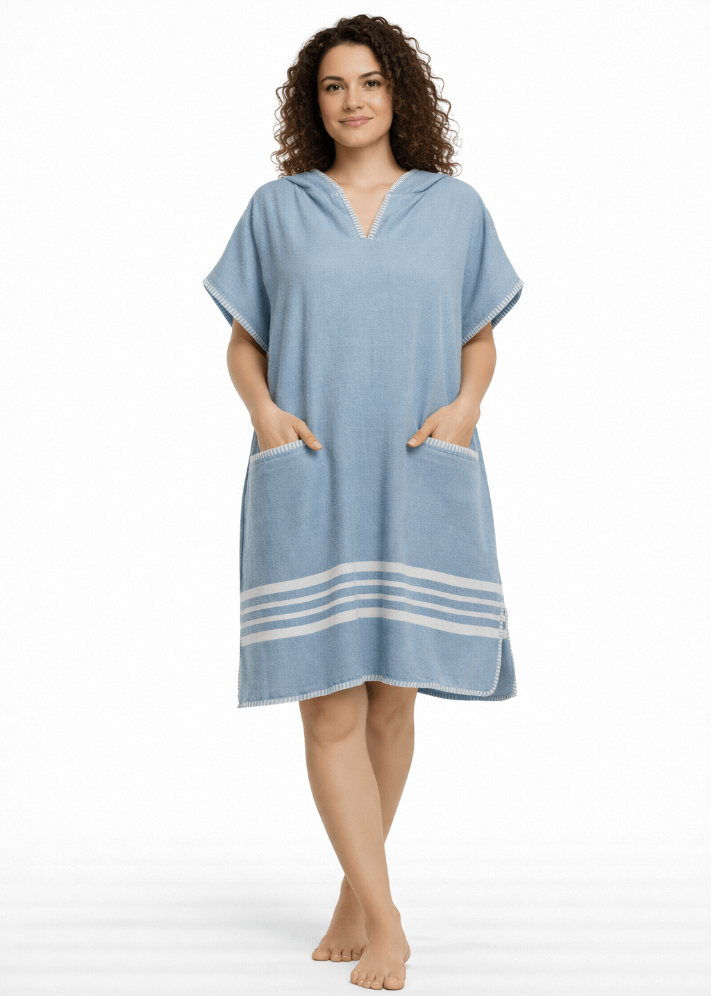 Turkish Cotton Poncho with Hood