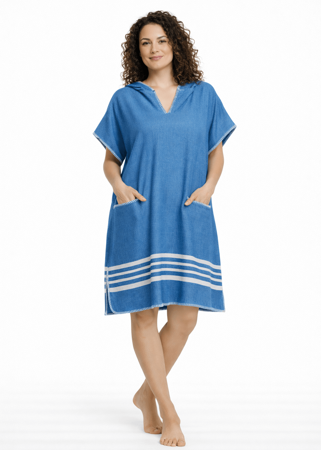 Turkish Cotton Poncho with Hood