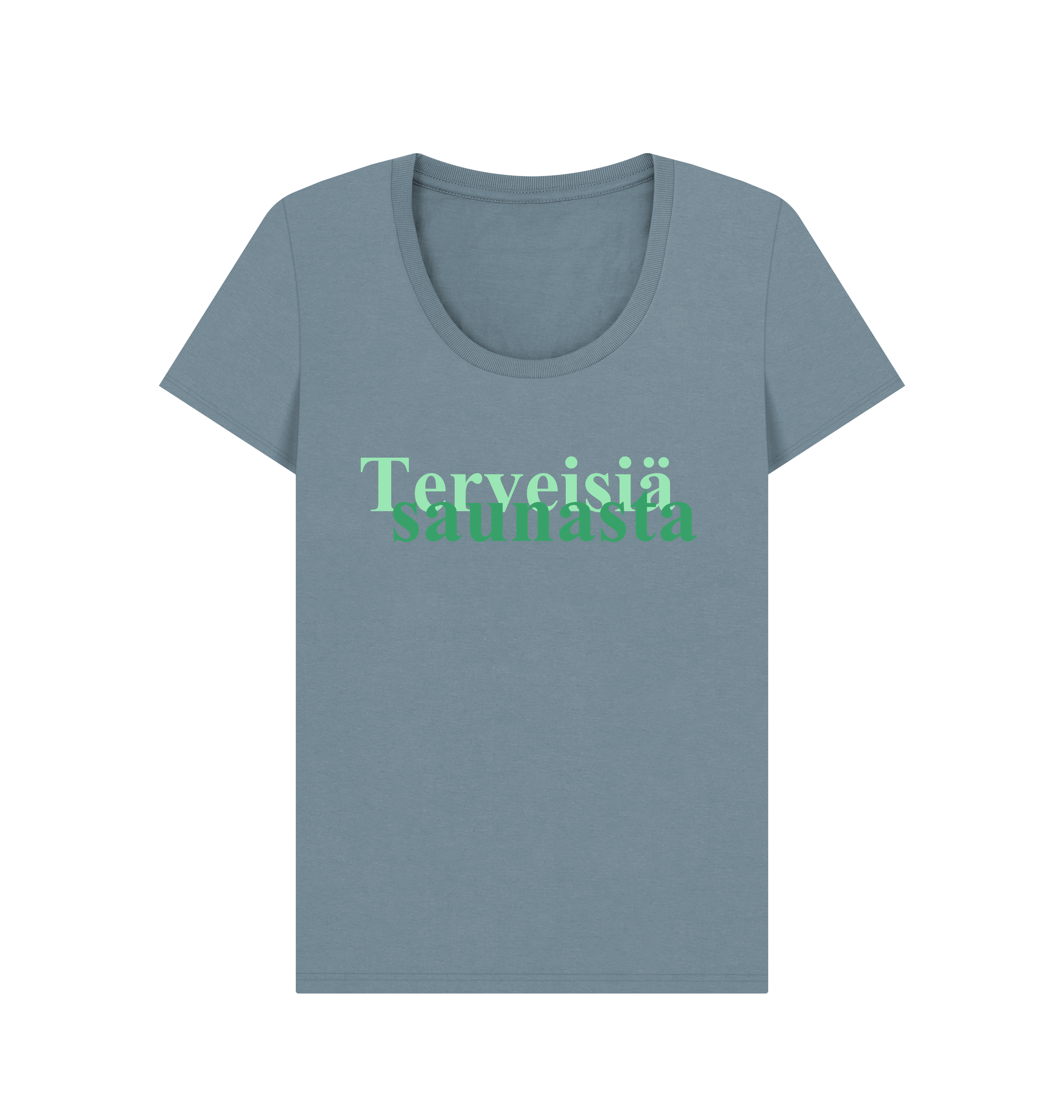 Stone Blue Printed T-shirt Front