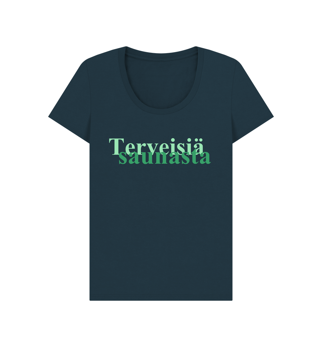 Denim Blue Printed T-shirt Front