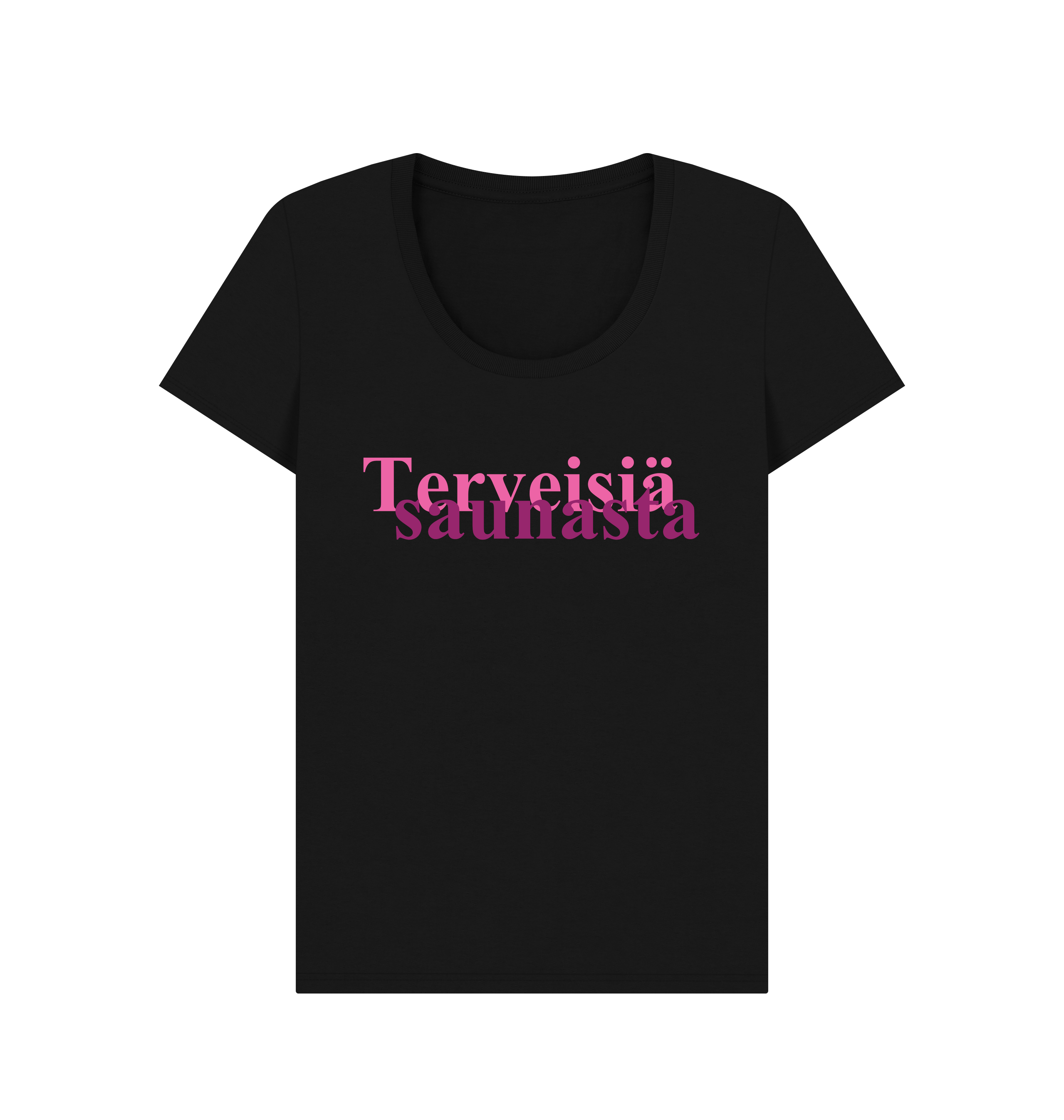 Black Printed T-shirt Front