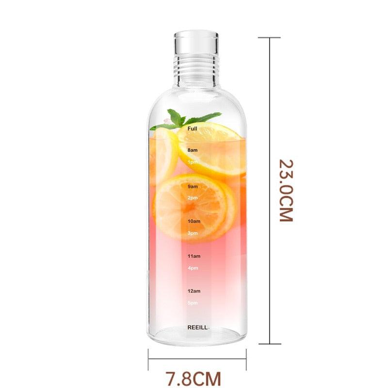 Glass Water Bottle with Time Marker | 750ml