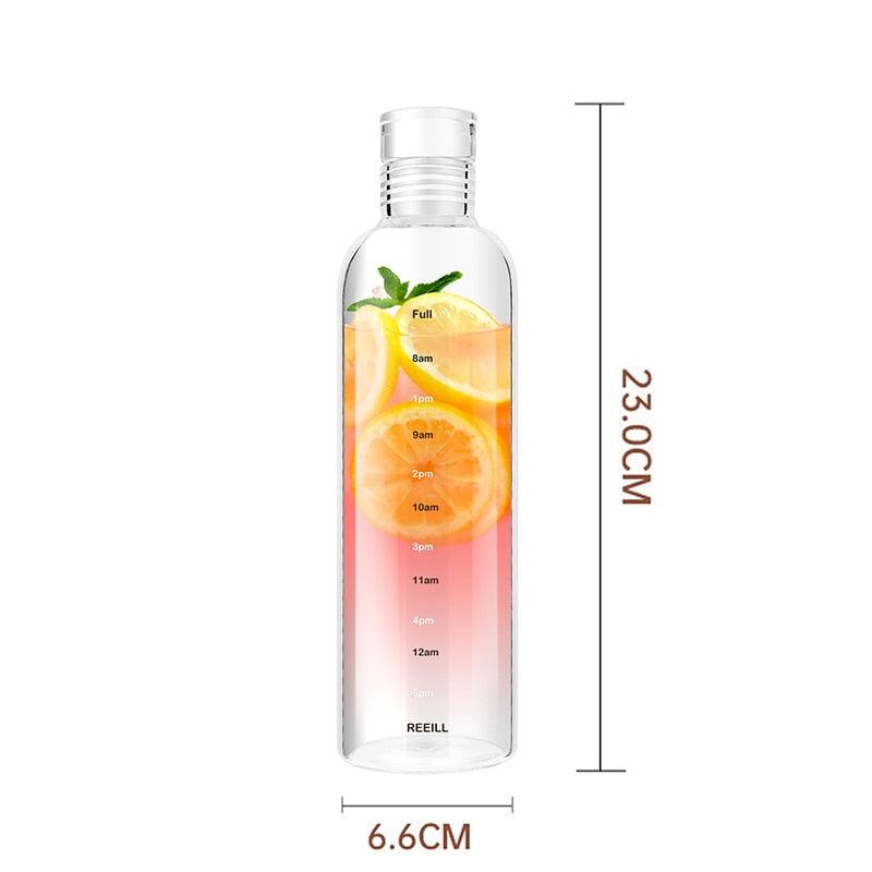 Glass Water Bottle with Time Marker | 750ml