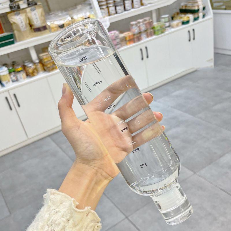 Glass Water Bottle with Time Marker | 750ml