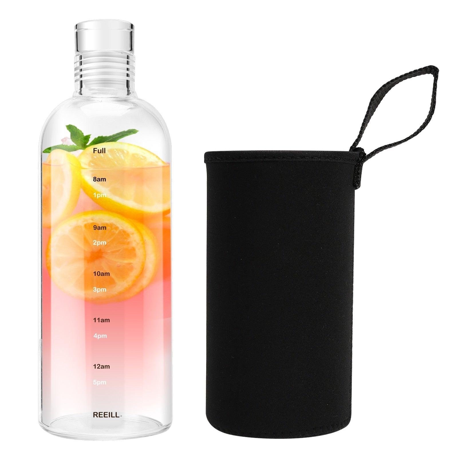 Glass Water Bottle with Time Marker | 750ml