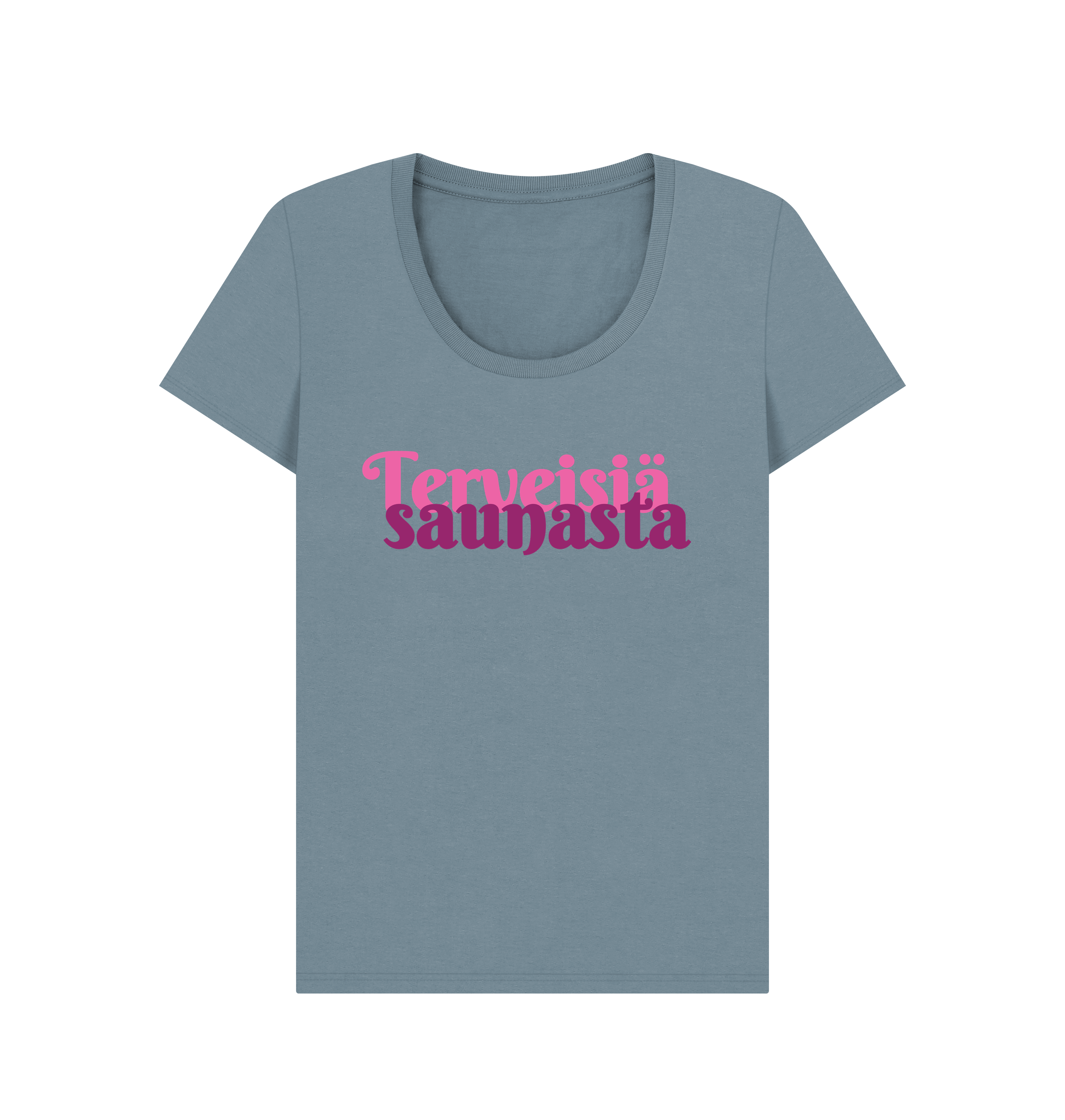 Stone Blue Printed T-shirt Front