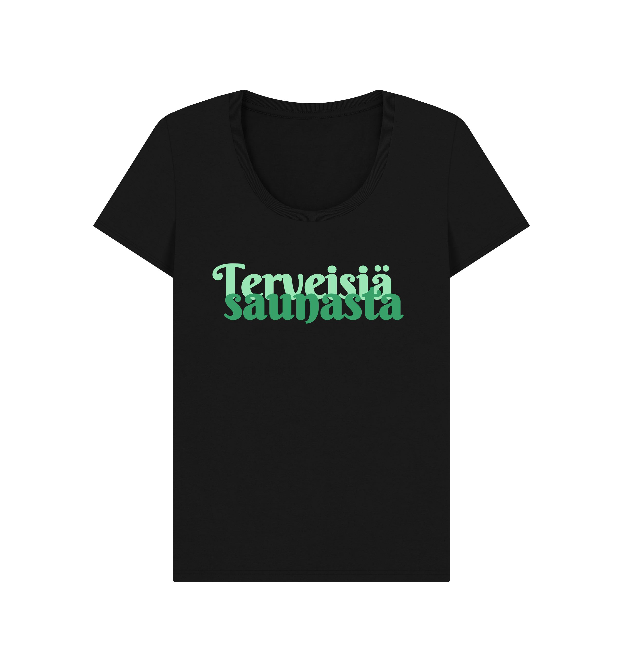 Black Printed T-shirt Front