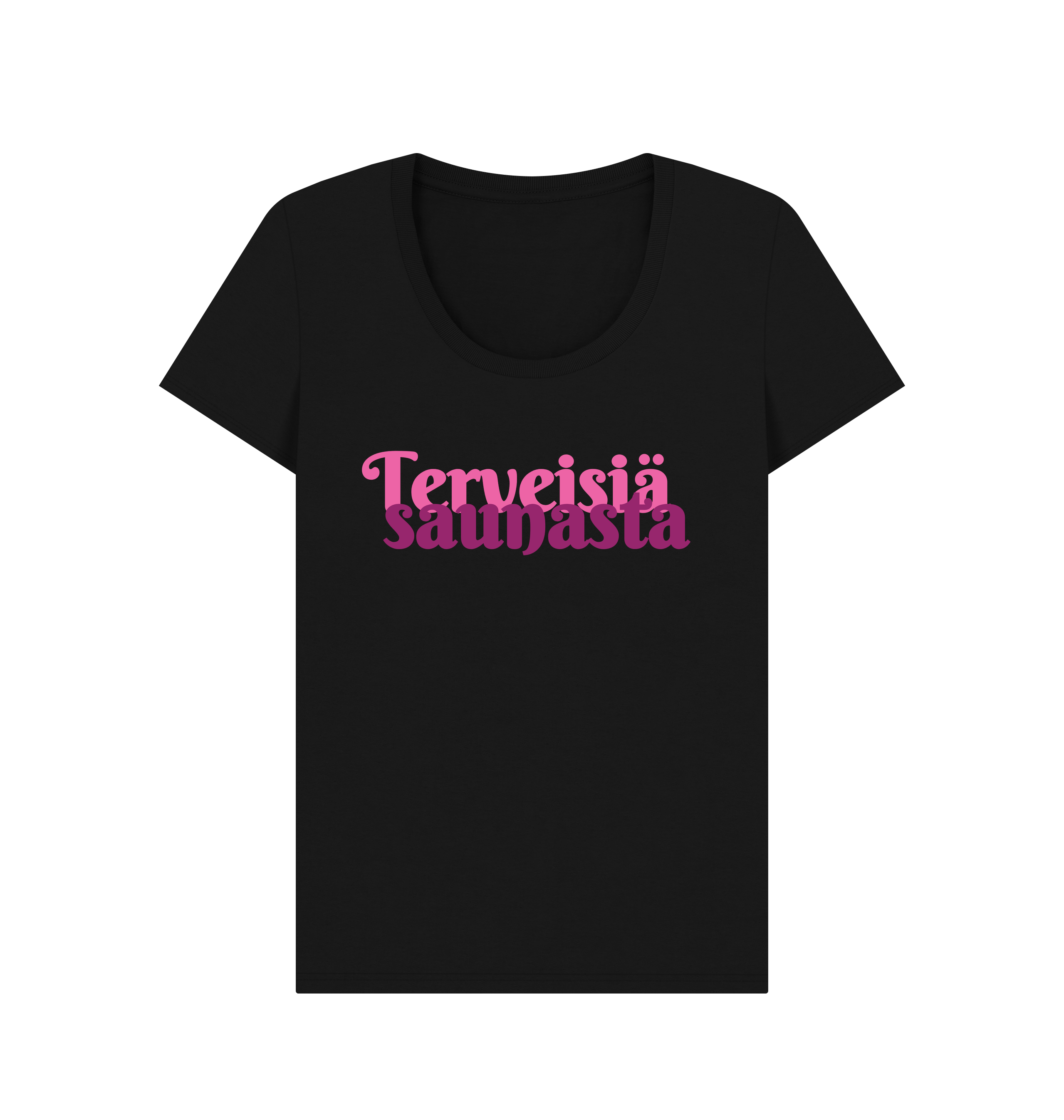 Black Printed T-shirt Front