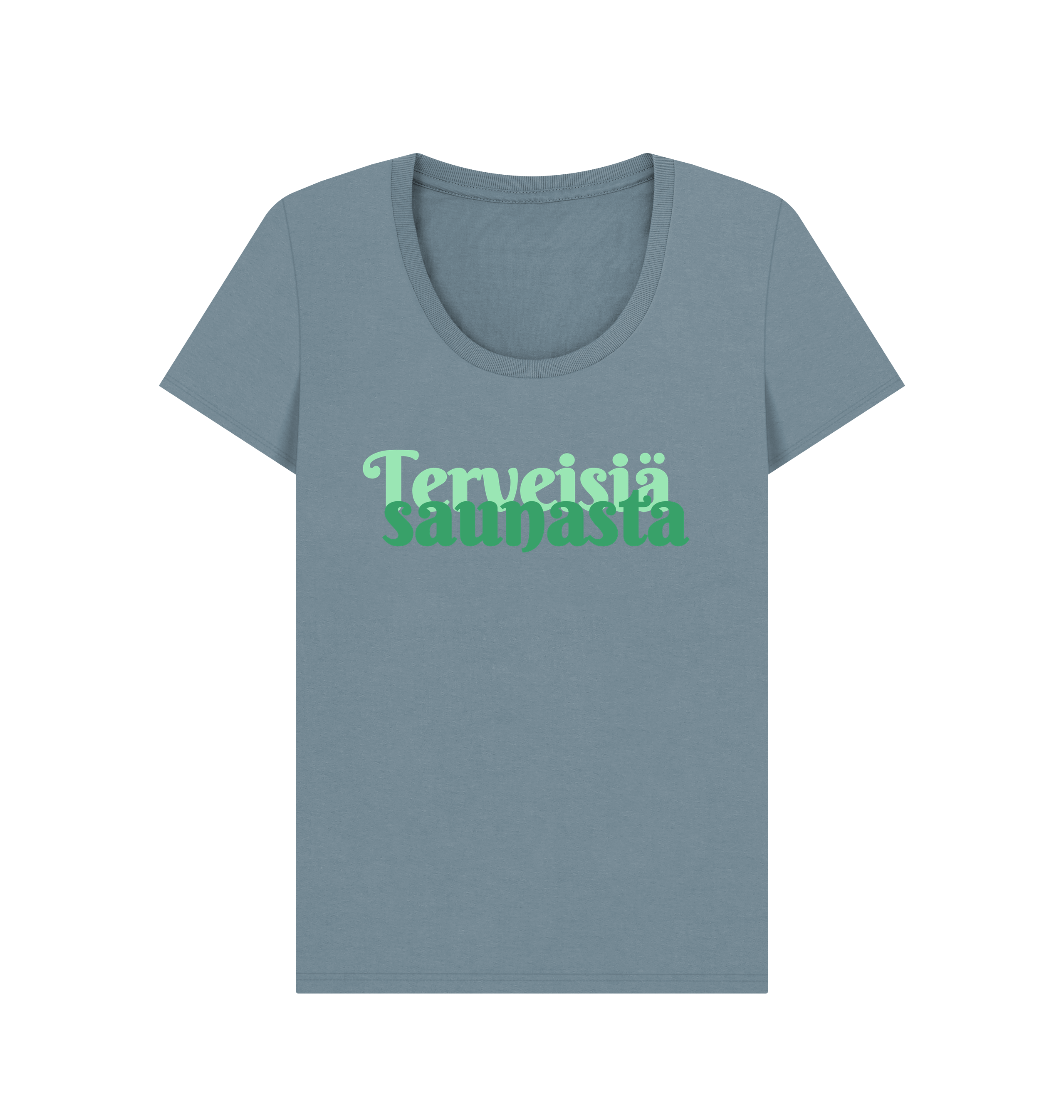 Stone Blue Printed T-shirt Front