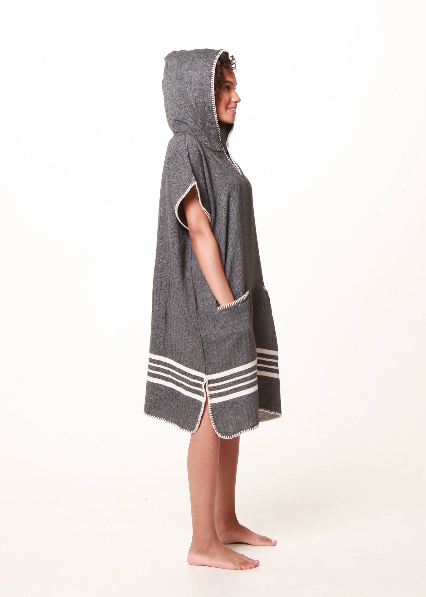 Turkish Cotton Poncho with Hood
