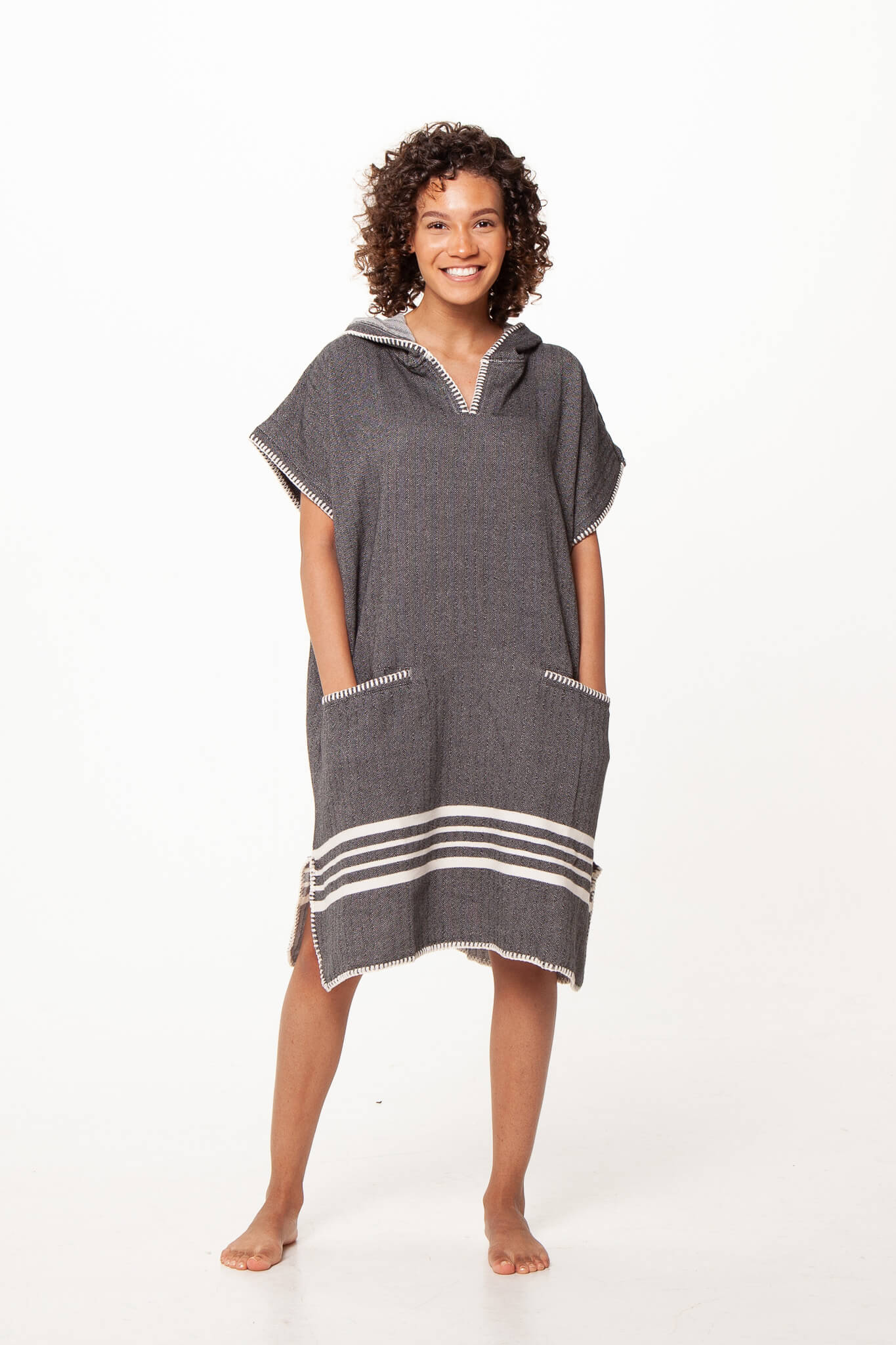 Turkish Cotton Poncho with Hood