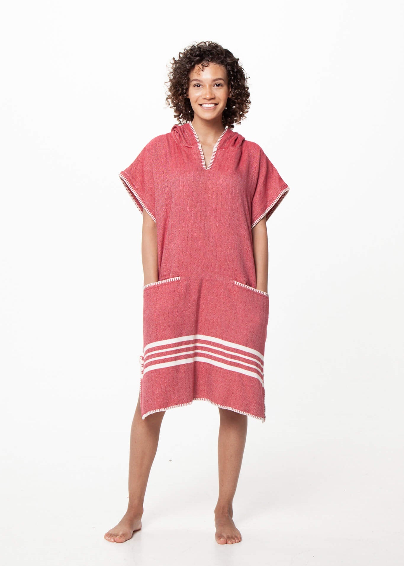 Turkish Cotton Poncho with Hood