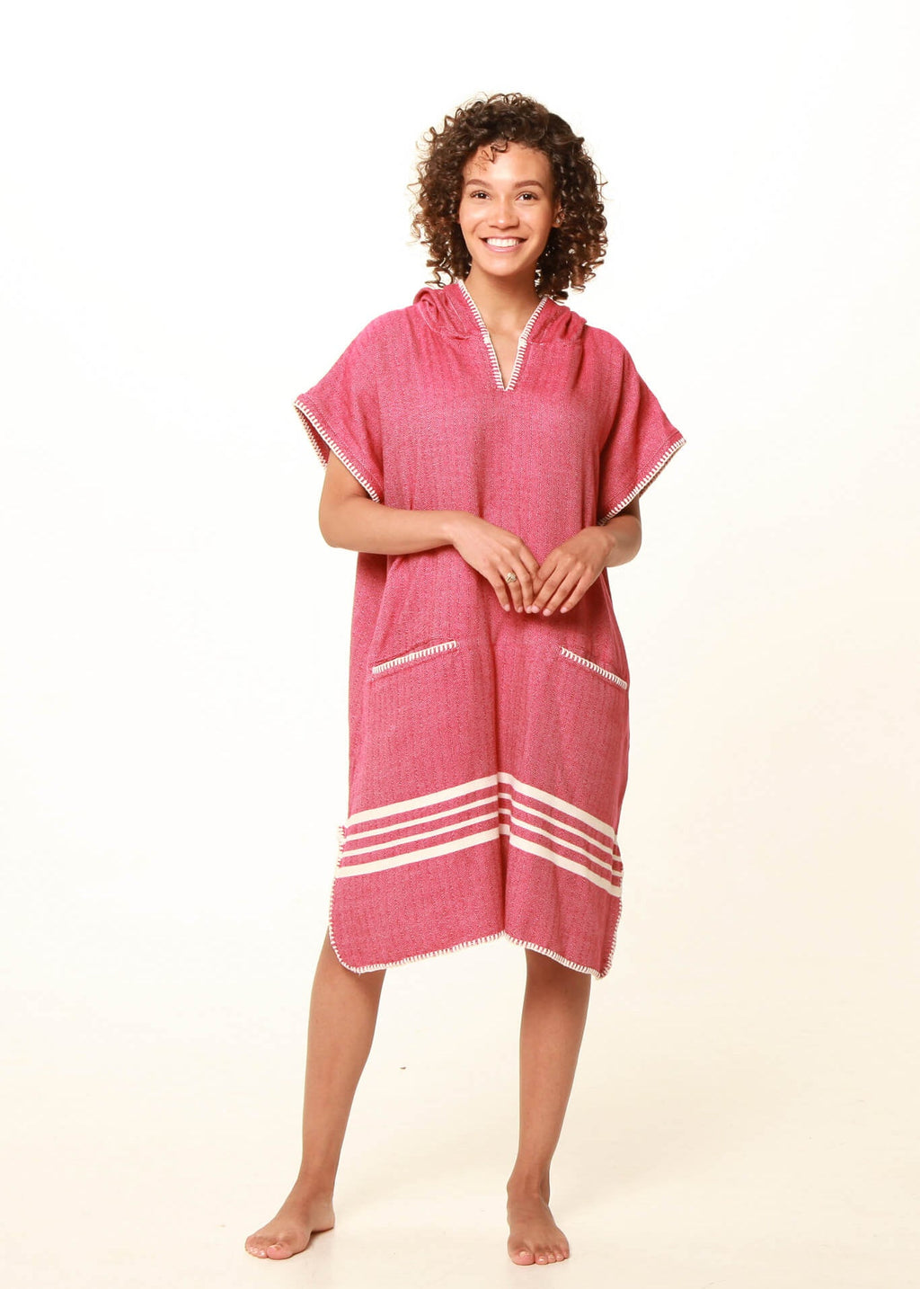 Turkish Cotton Poncho with Hood