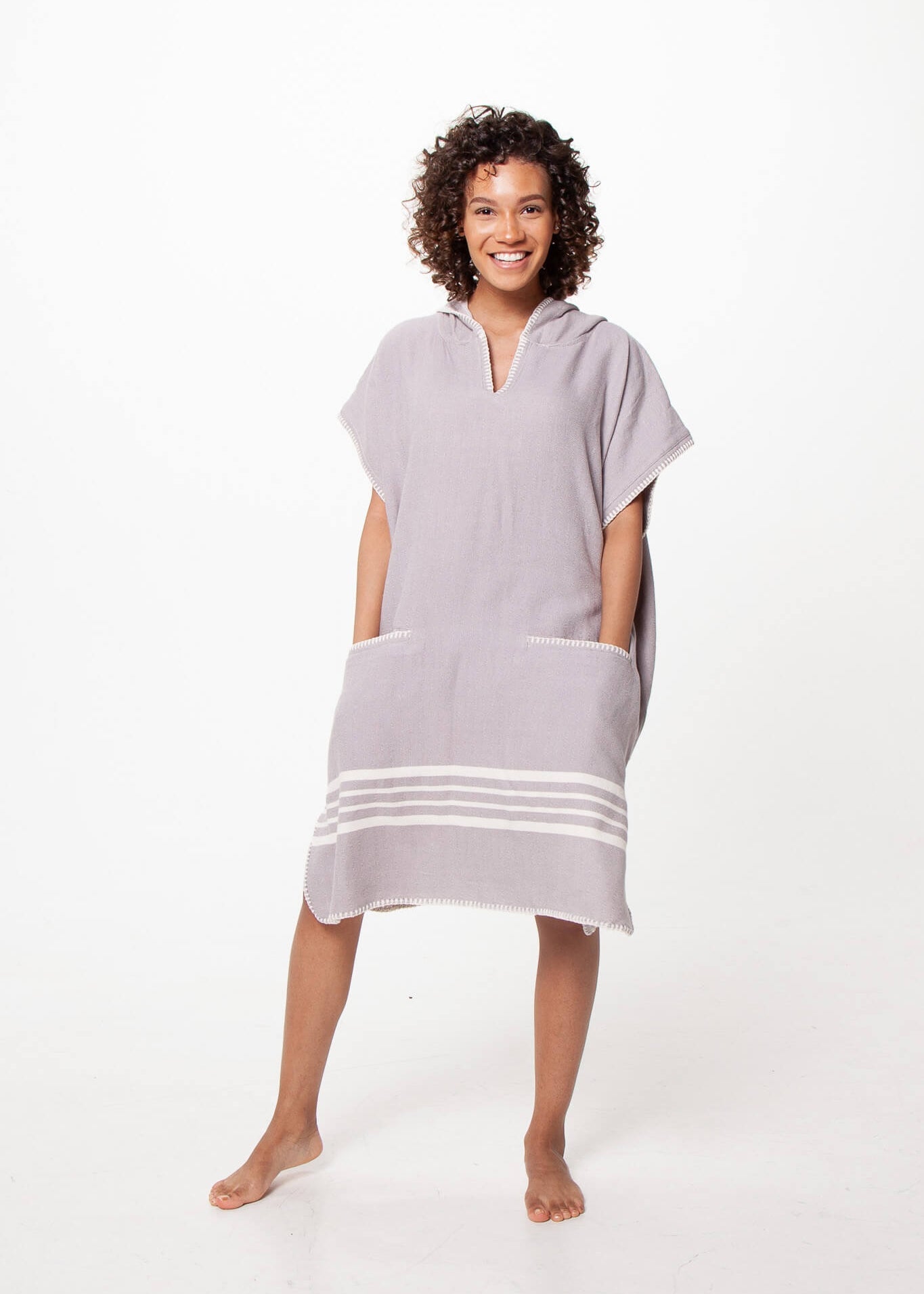 Turkish Cotton Poncho with Hood