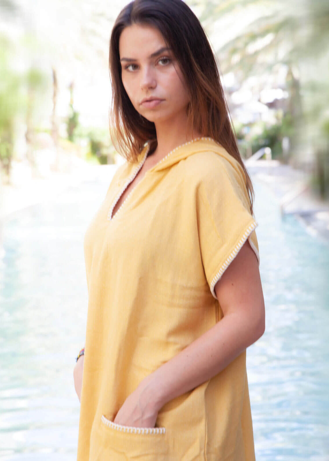 Turkish Cotton Poncho with Hood