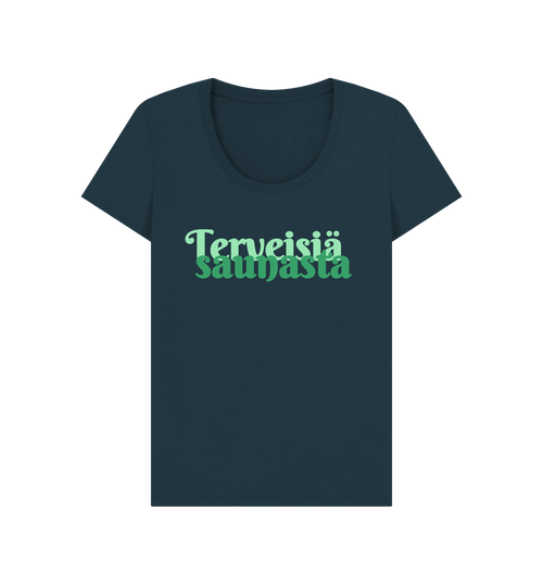 Denim Blue Printed T-shirt Front