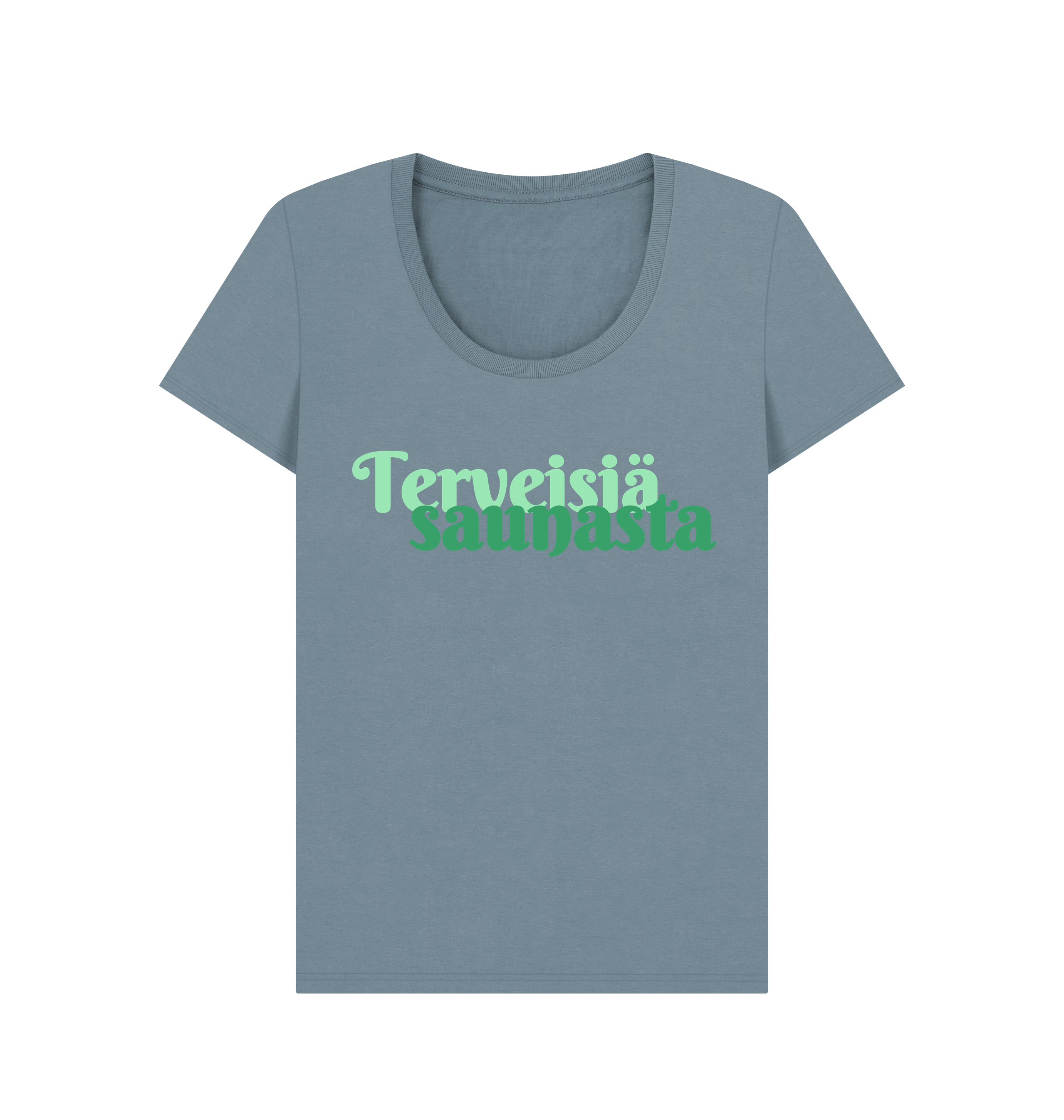 Stone Blue Printed T-shirt Front