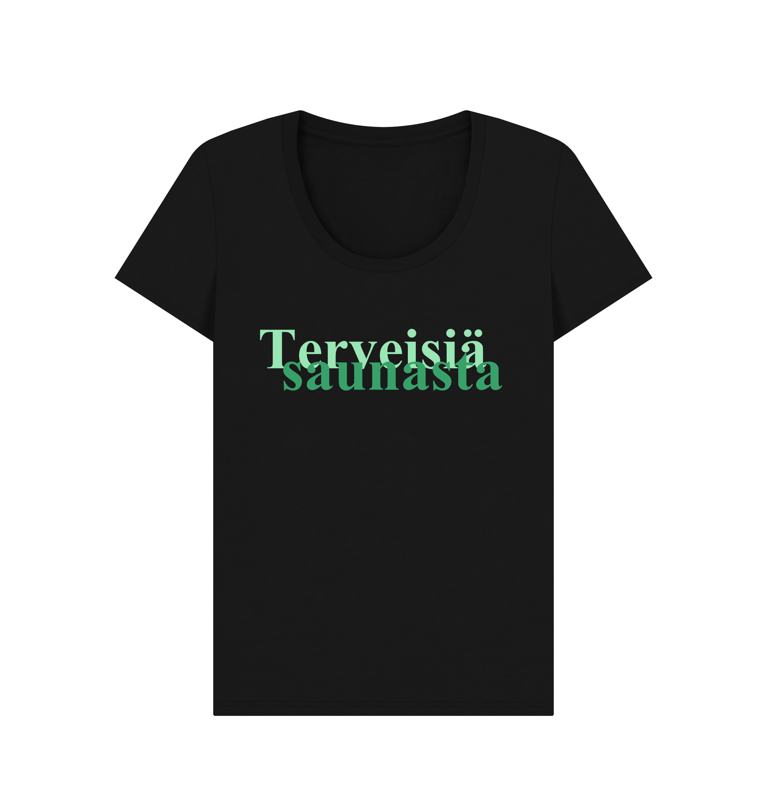 Black Printed T-shirt Front