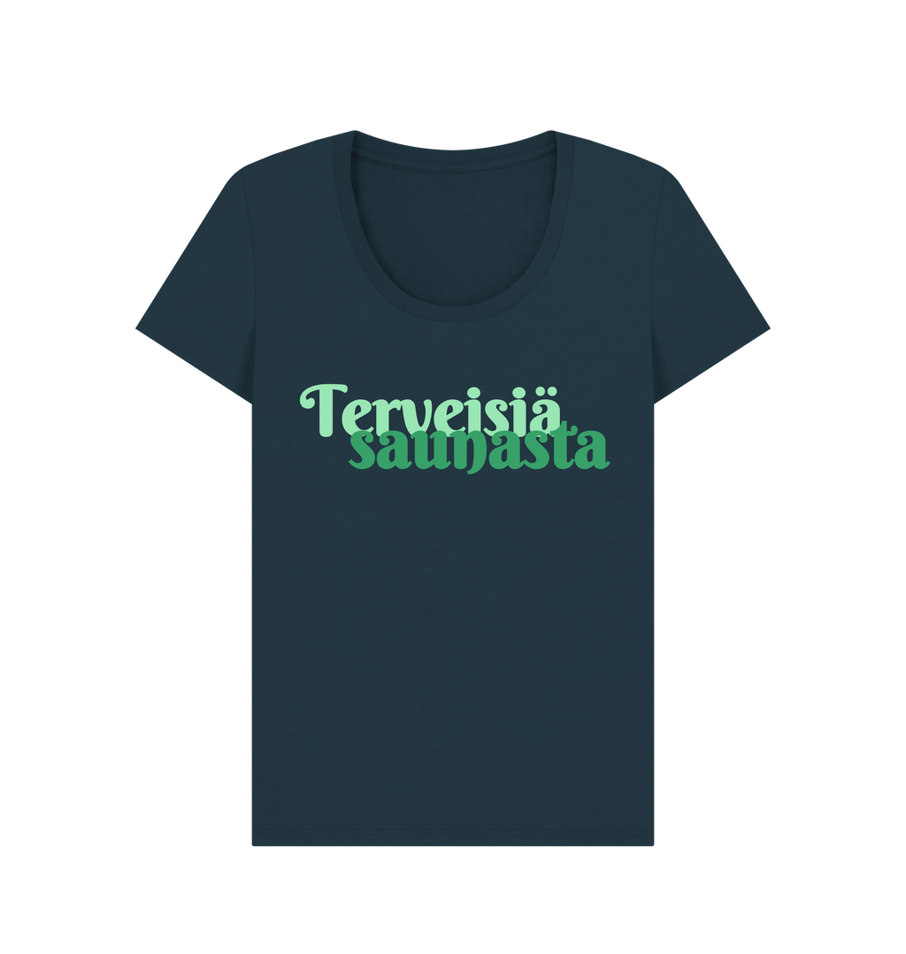 Denim Blue Printed T-shirt Front